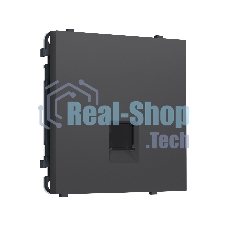 Комплект механизма компьютерной розетки SIGMA Графит Мягкое касание RJ-45 (8P8C) CAT6 с/ш QUANT PRO (SP9120, PR188)