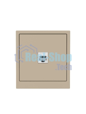 Компьютерная розетка RJ-45 без шторки, кат.5е одинарная, ванильный марципан