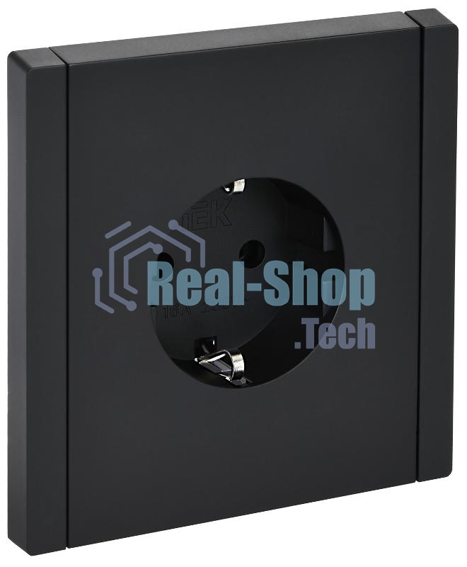 Розетка СП FORTE&PIANO FP114 16А с заземл. без защ. шторок безвинт. крепл. черный IEK FP-R11-16-1-K02