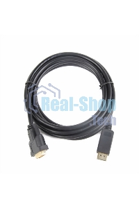 Кабель DisplayPort-DVI Gembird/Cablexpert 3м, 20M/19M, черный, экран, пакет(CC-DPM-DVIM-3M)