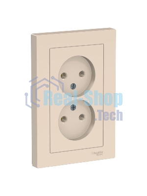 Розетка 2-м ATLAS DESIGN без заземл. 16А в сборе беж. SchE ATN000220