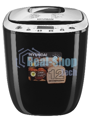 Хлебопечка Hyundai HYBM-P0212 черный/серебристый, 600 Вт, 0.9 кг, 12 программ