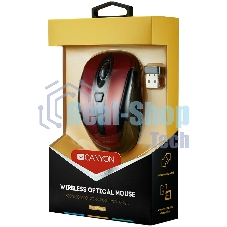 Мышь беспроводная Canyon MSO-W6 красный, 1600 dpi, радиоканал, USB, кнопки - 6