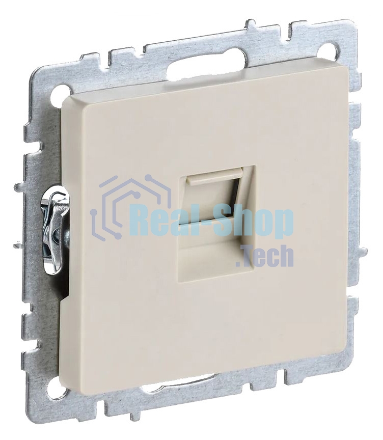 Розетка компьютерная СП RJ45 кат.5E BRITE РК10-БрКр беж. IEK BR-K10-1-K10