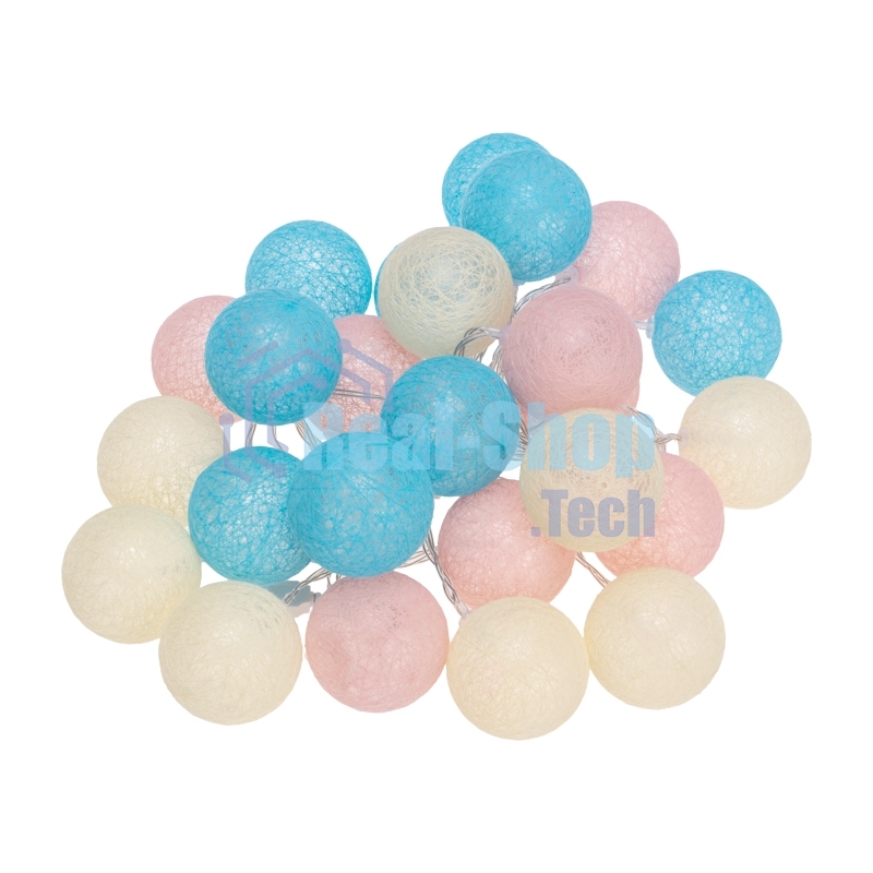 Тайские фонарики Neon-night Перламутр 5м, 25 LED, прозрачный ПВХ, цвет свечения теплый белый, питание USB