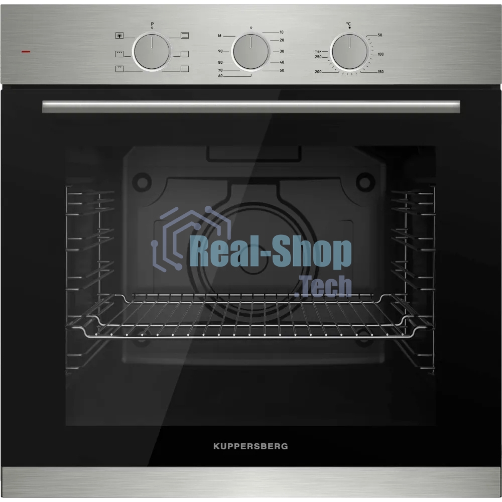 Электрический духовой шкаф Kuppersberg HF 603 BX 60 см, 80 л, High-Tech, 6 режимов, паровая очистка, черный + нерж. сталь