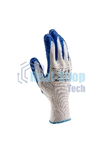 Перчатки полиэфирные Сибртех с синим нитрильным покрытием, размер L, 15 класс вязки