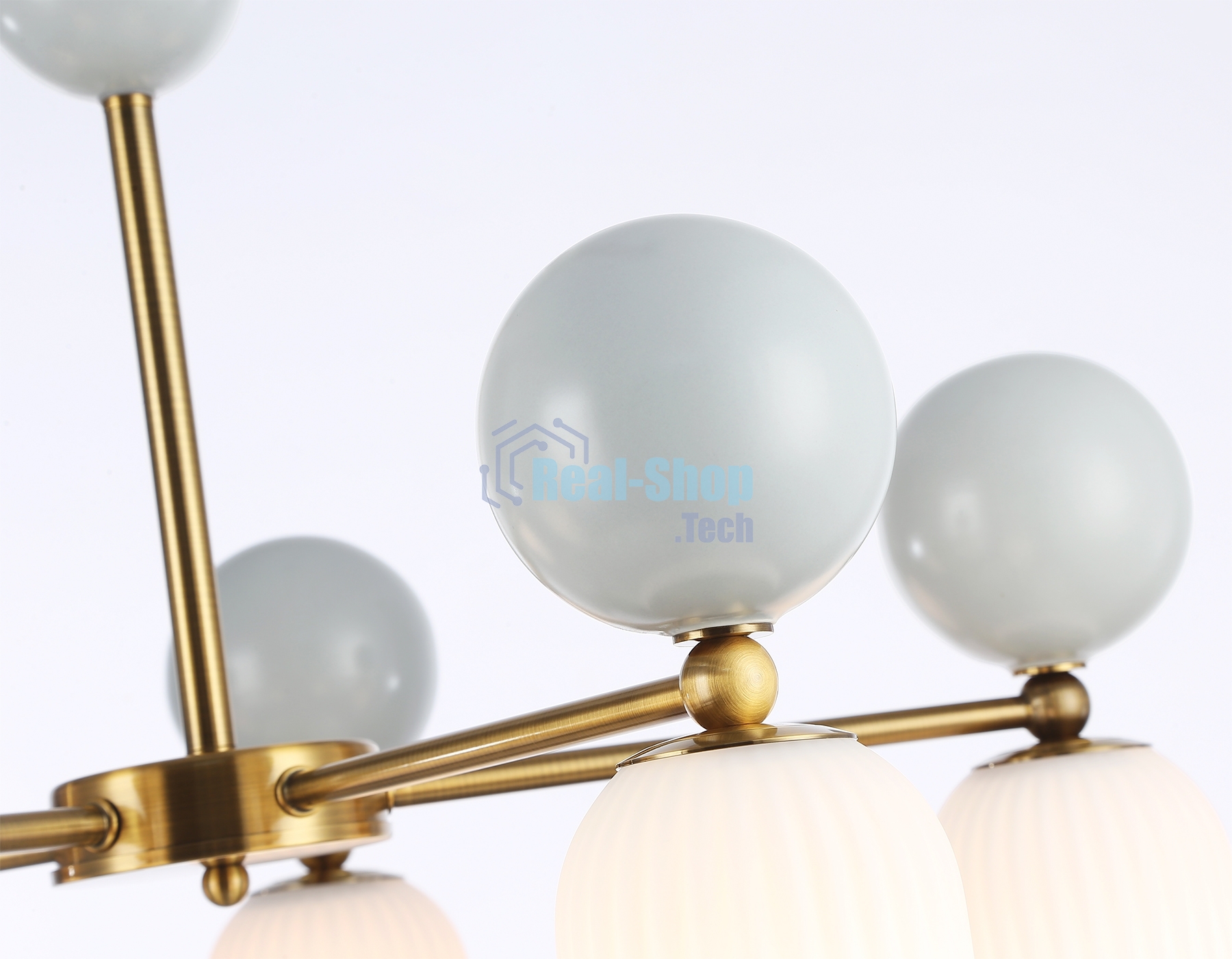Светильник Ambrella light LH53104/5 BS/GR/FR латунь/серый/белый матовый G9*5 max 28W D650*750