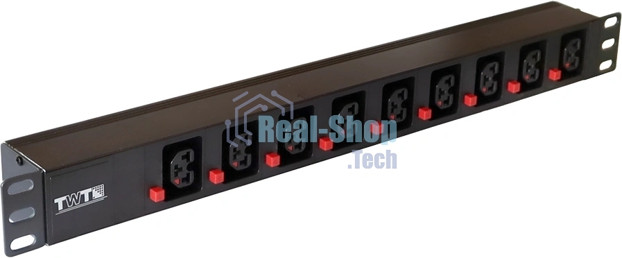 Блок распределения питания Lanmaster TWT-PDU19-16A9C39L-C20 гор.размещ. 9xC39 базовые 16A C20