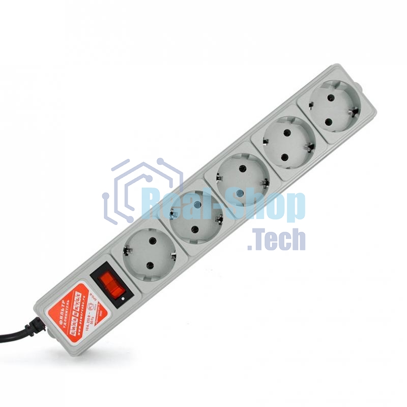 Сетевой фильтр Powercube SPG-B-10 3 м (5 розеток) серый (коробка)