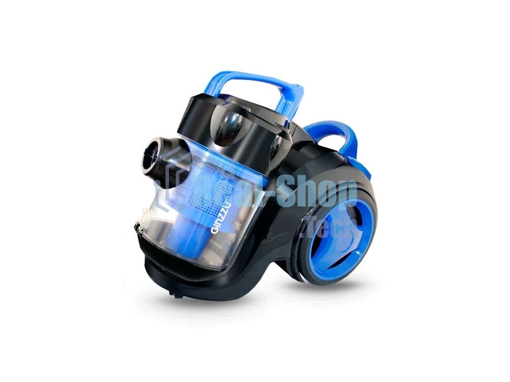 Пылесос Ginzzu VS420, 1700/275 Вт., без мешка, циклонный фильтр, черный/синий
