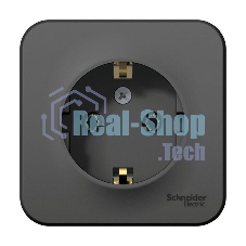 Розетка ОП Blanca 16А 250В без шторок c заземл. изол. пласт. антрацит SchE BLNRA010116