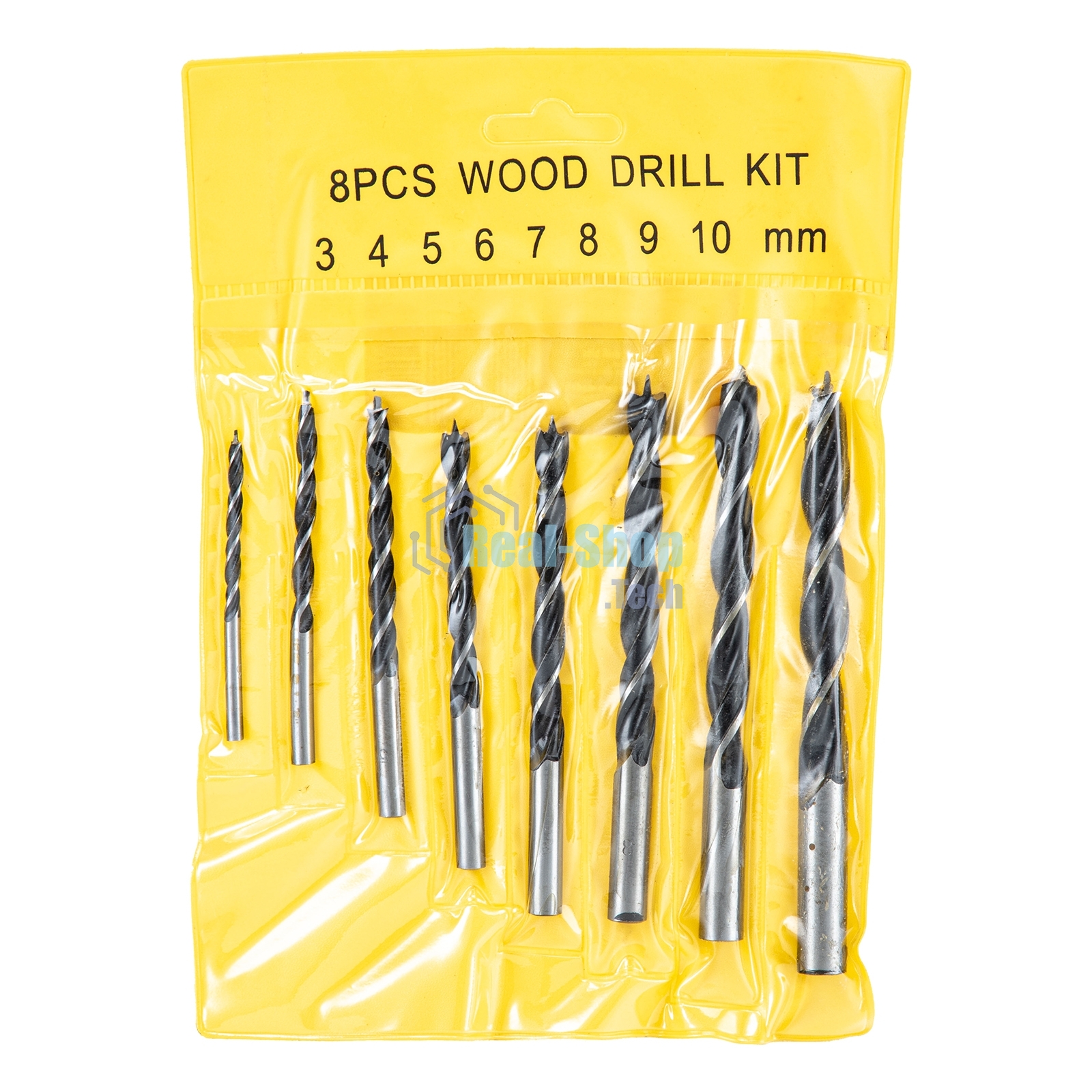 Набор сверл по дереву Sparta,3-4-5-6-7-8-9-10 мм,8 шт. цилиндрический хвостовик