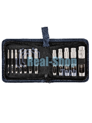 Набор пробойников для кожи Сибртех 3; 4; 5; 6; 7; 8; 9; 10; 12; 14; 16; 19 мм, 12 шт