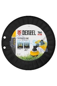 Леска для триммера Denzel двухкомпонентная звезда, 3,0 мм х 166 м, на DIN катушке EXTRA CORD