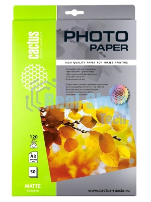 Фотобумага Cactus CS-MA312050 A3/120г/м2/50л./белый матовое для струйной печати