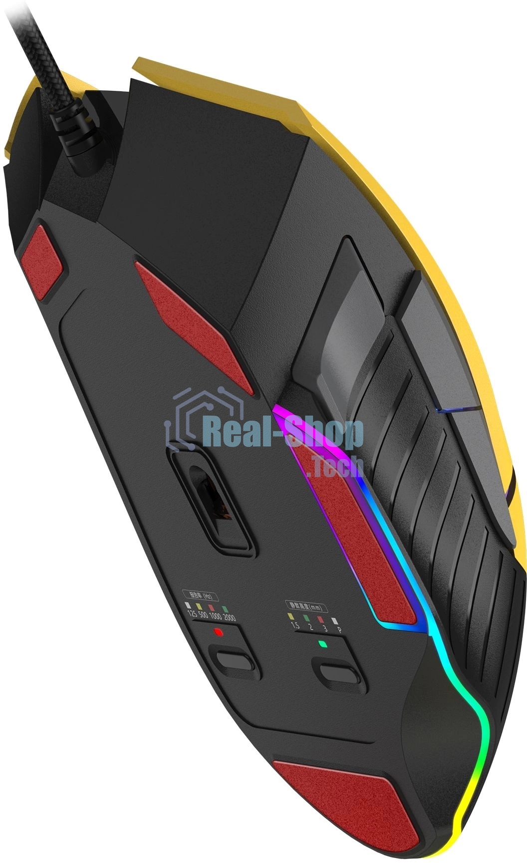 Мышь проводная A4Tech Bloody W95 Max Sports желтый/серый, 12000 dpi, USB, кнопки - 10