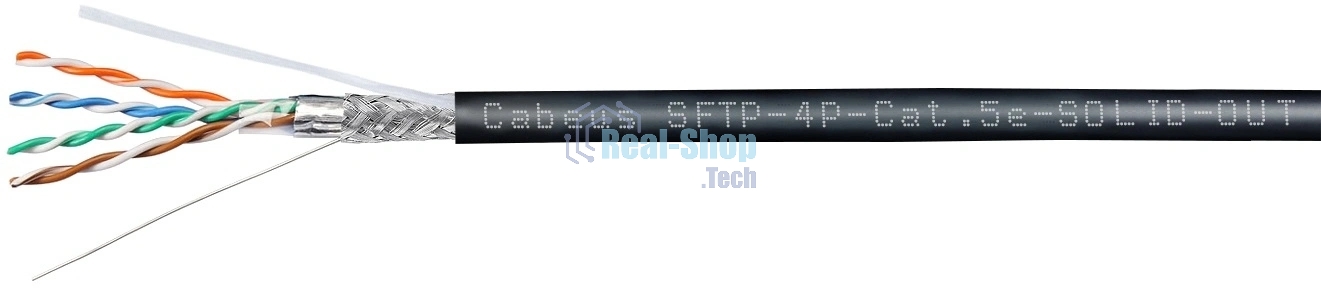 Кабель информационный Cabeus SFTP-4P-Cat.5e-SOLID-OUT-LSZH-UV SFTP-4P-CAT.5E-SOLID-OUT-LSZH- cat.5e SF/UTP LSZH универсальный 305м черный