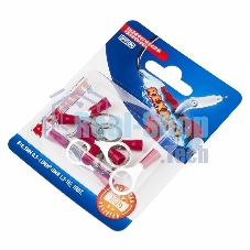 Наконечник кольцевой Rexant изолированный ø10.5 мм, 0.5-1.5мм², НКи 1.5-10/RV1.25-10, красный, в упак. 10 шт.