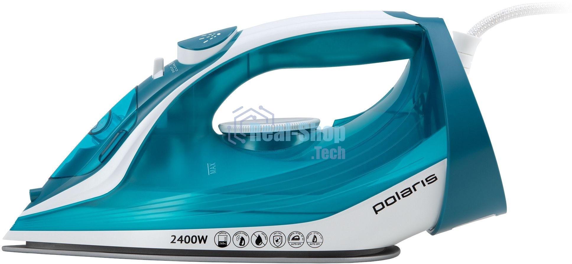 Утюг Polaris PIR 2487AK 3m бирюзовый/белый 2400Вт