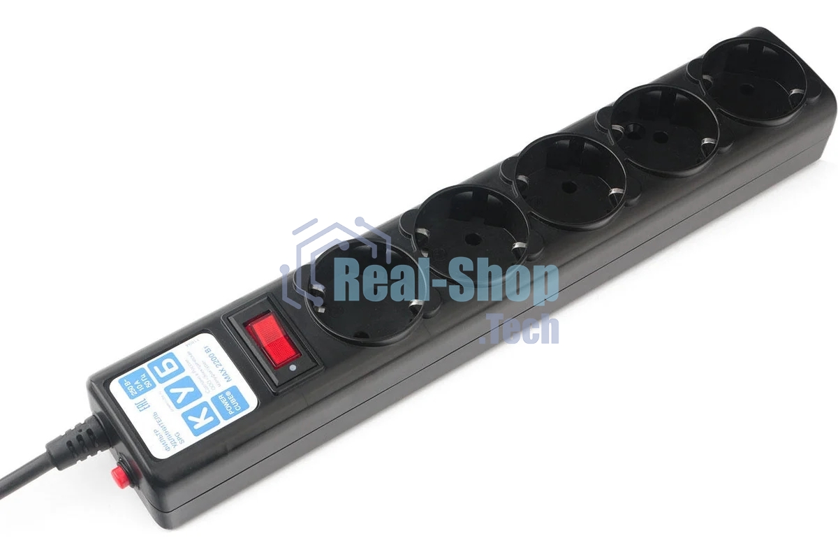 Сетевой фильтр Powercube SPG5-С2 1.9 м (5 розеток) черный (коробка)