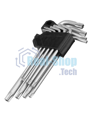 Набор ключей имбусовых Torx-Tempered Сибртех TT10-50, CrV, 9 шт., удлиненные