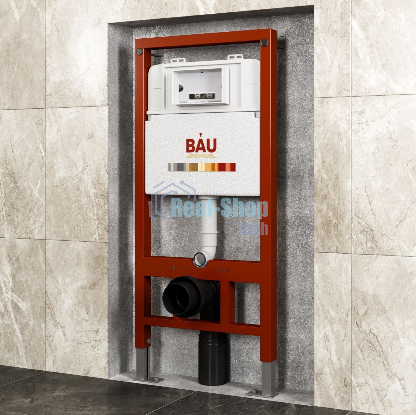 Инсталляция BAU PRO для подвесного унитаза с клавишей смыва BAU Soul, белая