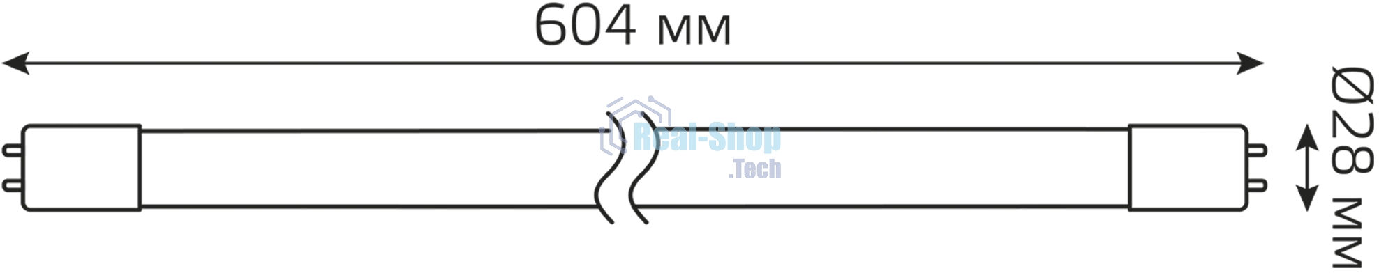 Лампа светодиодная Gauss LED Elementary T8 Glass 600мм G13 10W 780lm 4000K 1/30 0