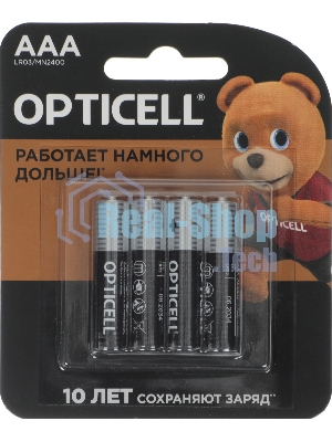 Элемент питания алкалиновый AAA/LR03 (блист. 4шт) Basic Opticell 5051002