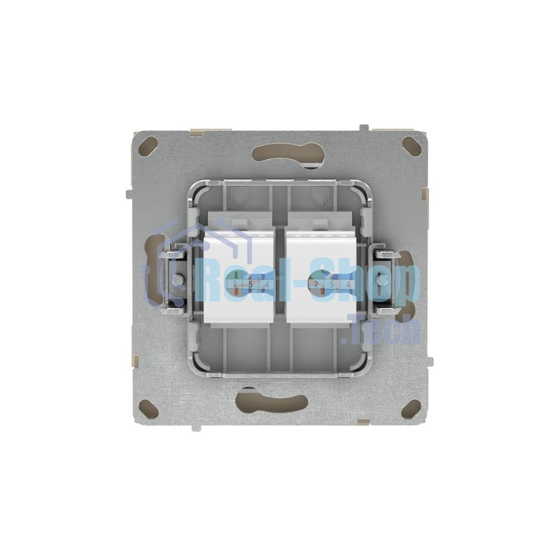 Компьютерная розетка RJ-45 без шторки, кат.5е двойная, KANT, ванильный марципан
