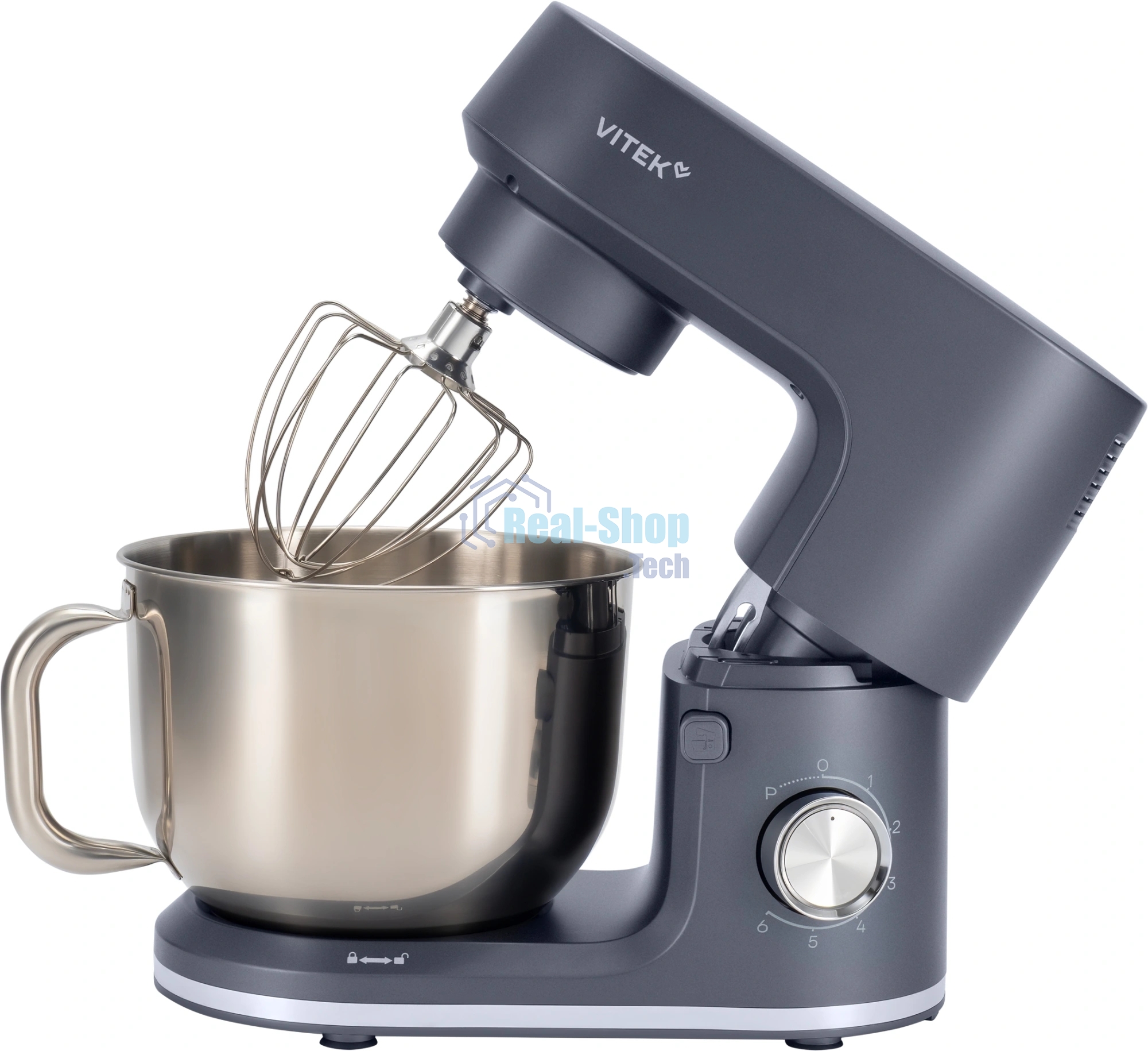 Миксер Vitek VT-PM0660 серый, стационарный, 2000 Вт, 6 л, 6 скоростей