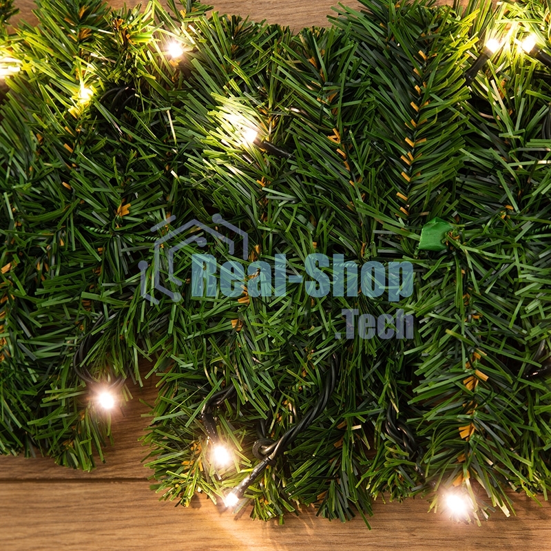 Еловый шлейф Neon-night искусственный 2,7 м Теплое белое свечение 80 LED