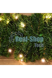 Еловый шлейф Neon-night искусственный 2,7 м Теплое белое свечение 80 LED