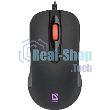 Мышь проводная Defender Ultra Classic MB-280 черный, 1200 dpi, USB, кнопки - 4