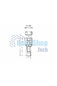 Клемма плоская Rexant полностью изолированная, гнездо 6.6 мм, в нейлоне 4-6 мм², (РПи-м(н) 6.0-(6.3)), желтый