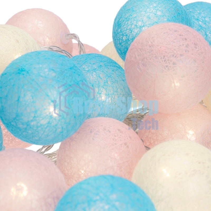 Тайские фонарики Neon-night Перламутр 5м, 25 LED, прозрачный ПВХ, цвет свечения теплый белый, питание USB