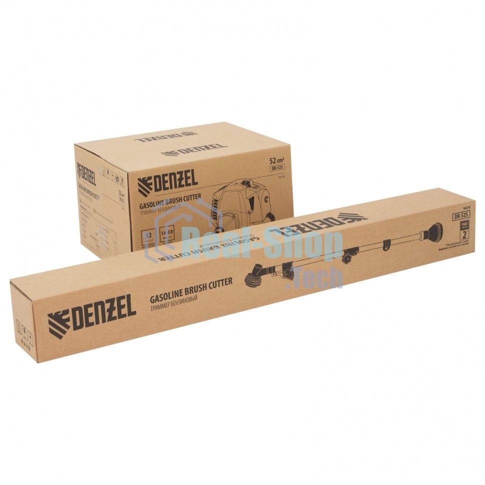 Триммер бензиновый Denzel DR-52S, 52 см3, разъемная штанга, состоит из 2 частей