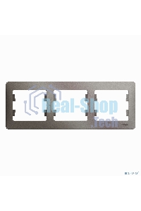 Рамка 3-м Glossa горизонт. платина SchE GSL001203