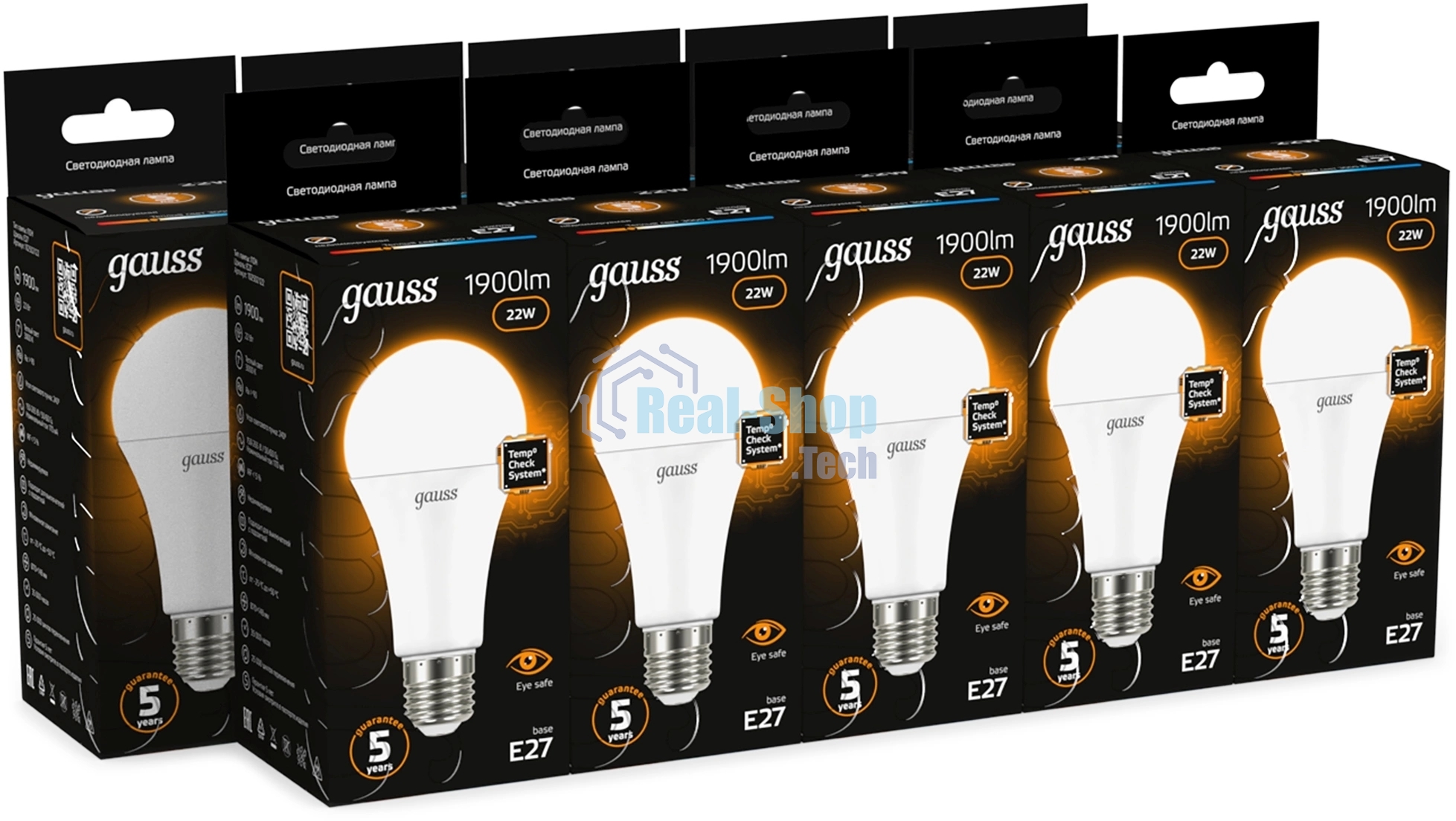 Лампа светодиодная Gauss A70 22Вт цок.: E27 груша 220B св. свеч. бел. теп. (упак.: 10 шт)