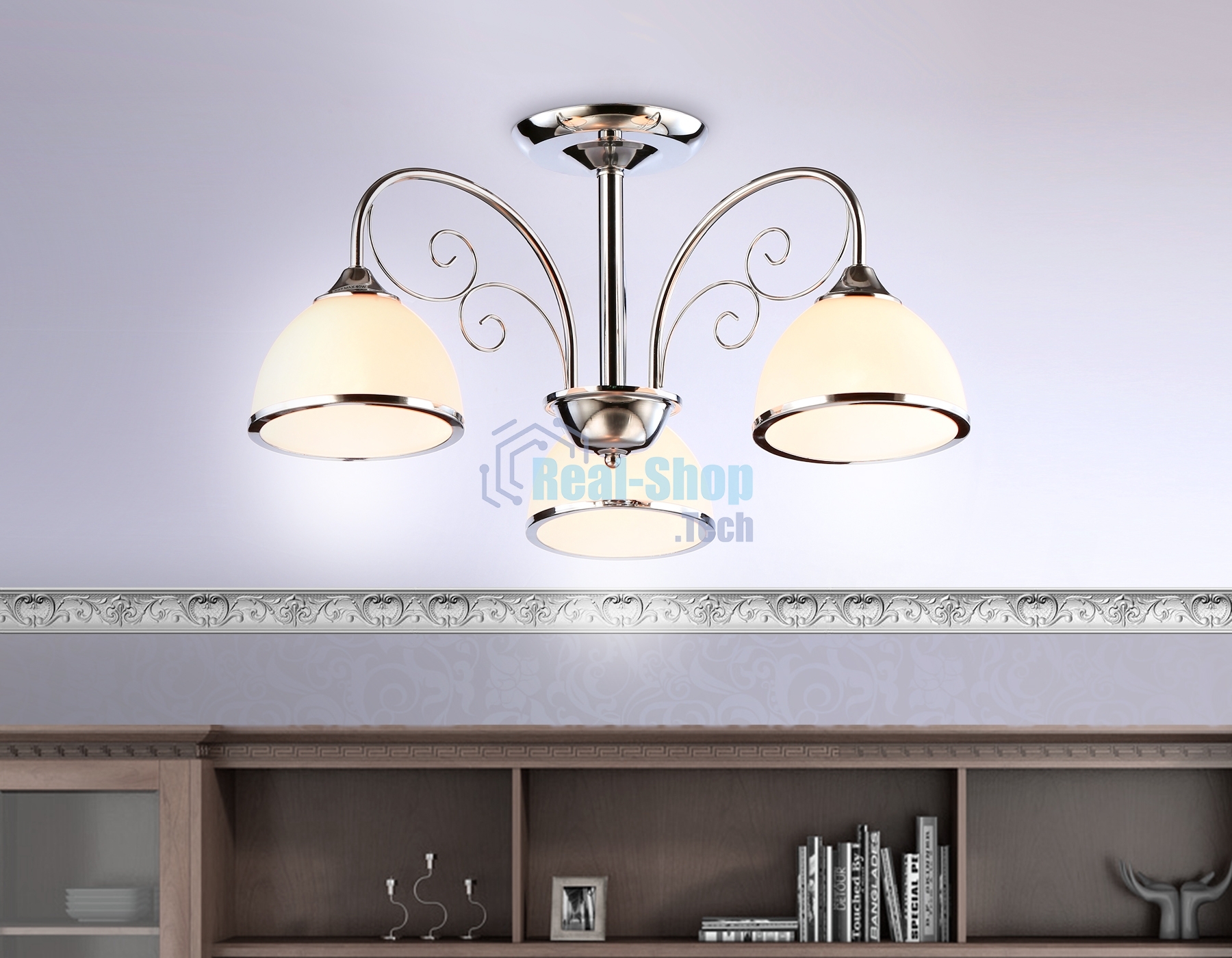 Светильник Ambrella light TR3181/3 CH/FR хром/белый матовый E27/3 max 40W D585*285