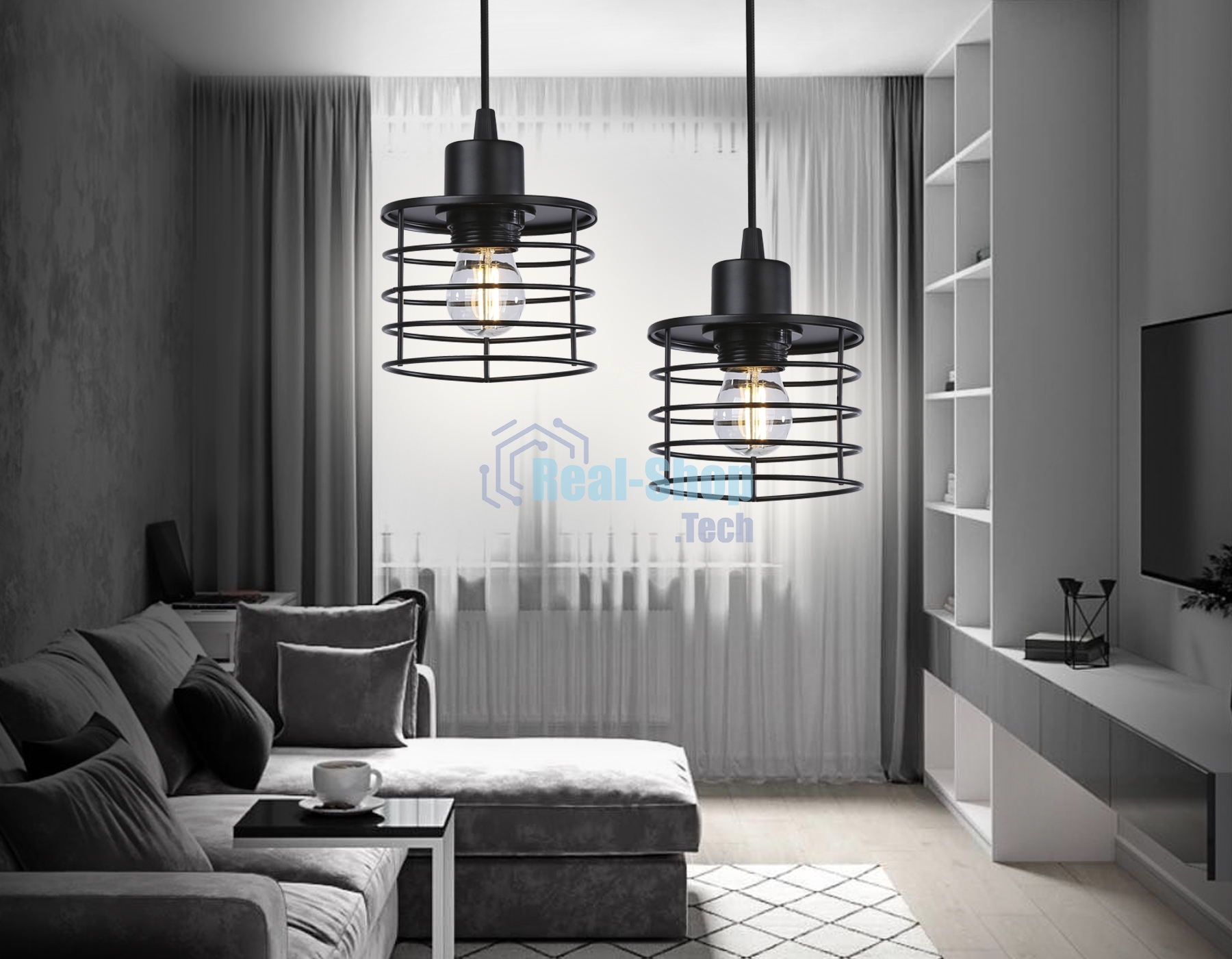 Светильник Ambrella light TR8068 BK черный E27 max 40W D120*950
