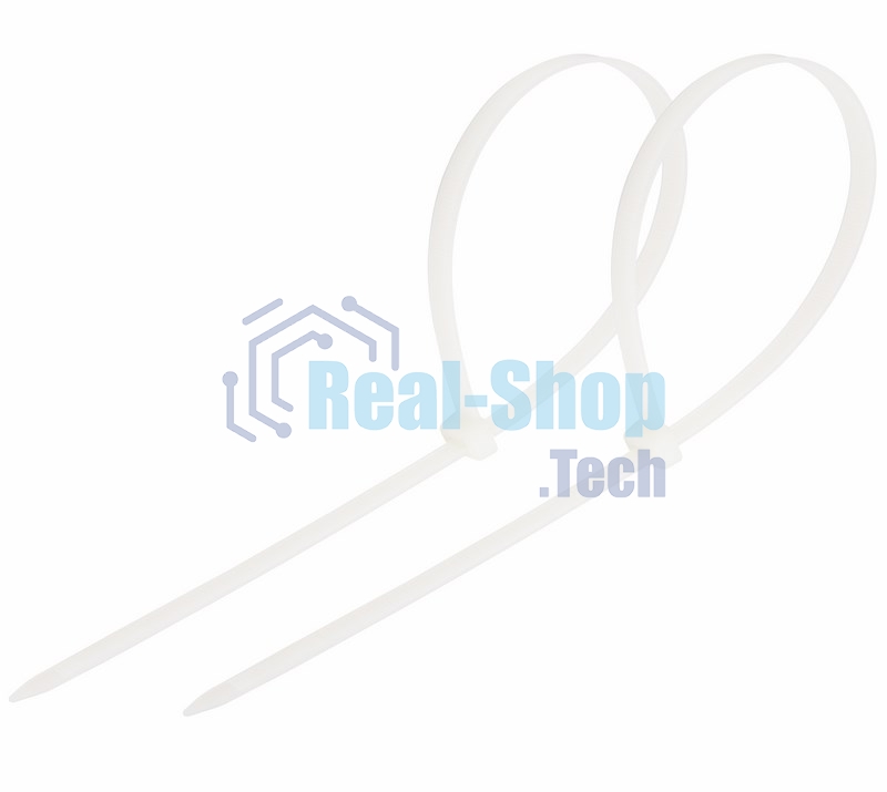 Хомут-стяжка кабельная нейлоновая Rexant 400 x7,6 мм, белая, упаковка 100 шт.