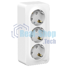 Розетка 3-м ОП Blanca 16А 250В защ. шторки с заземл. изол. пласт. бел. SchE BLNRA011311