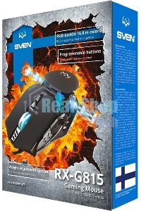Мышь проводная SVEN RX-G815 черный, 8000 dpi, USB, кнопки - 7