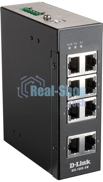 Коммутатор D-Link DIS-100E-8W/A1A, L2 Unmanaged Industrial Switch with 8 10/100Base-TX ports.1K Mac address, 802.3x Flow Control, Stand-alone, Auto MDI/MDI-X for each port, D-link Green technology, Metal case,
