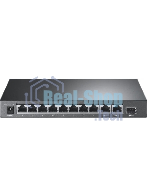 Коммутатор TP-Link 8-port 10/100Mbps Unmanaged PoE switch, 2 Gb RJ45 + 1 Gb SFP uplinks, PoE budget up to 124W
