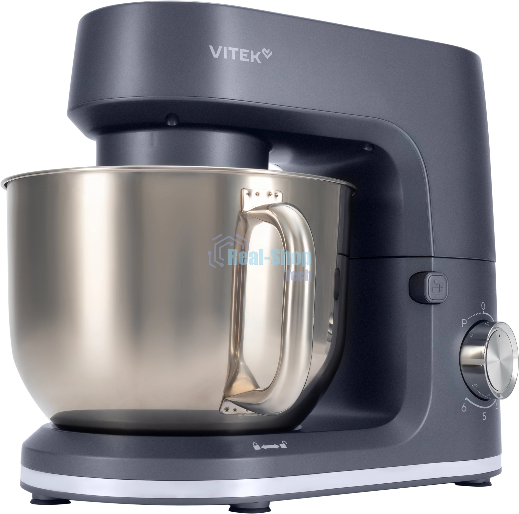 Миксер Vitek VT-PM0660 серый, стационарный, 2000 Вт, 6 л, 6 скоростей