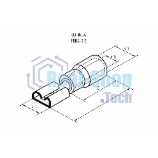 Клемма плоская Rexant изолированная гнездо 9 мм 1.5-2.5 мм² (РПи-м 2.5-(9.0))