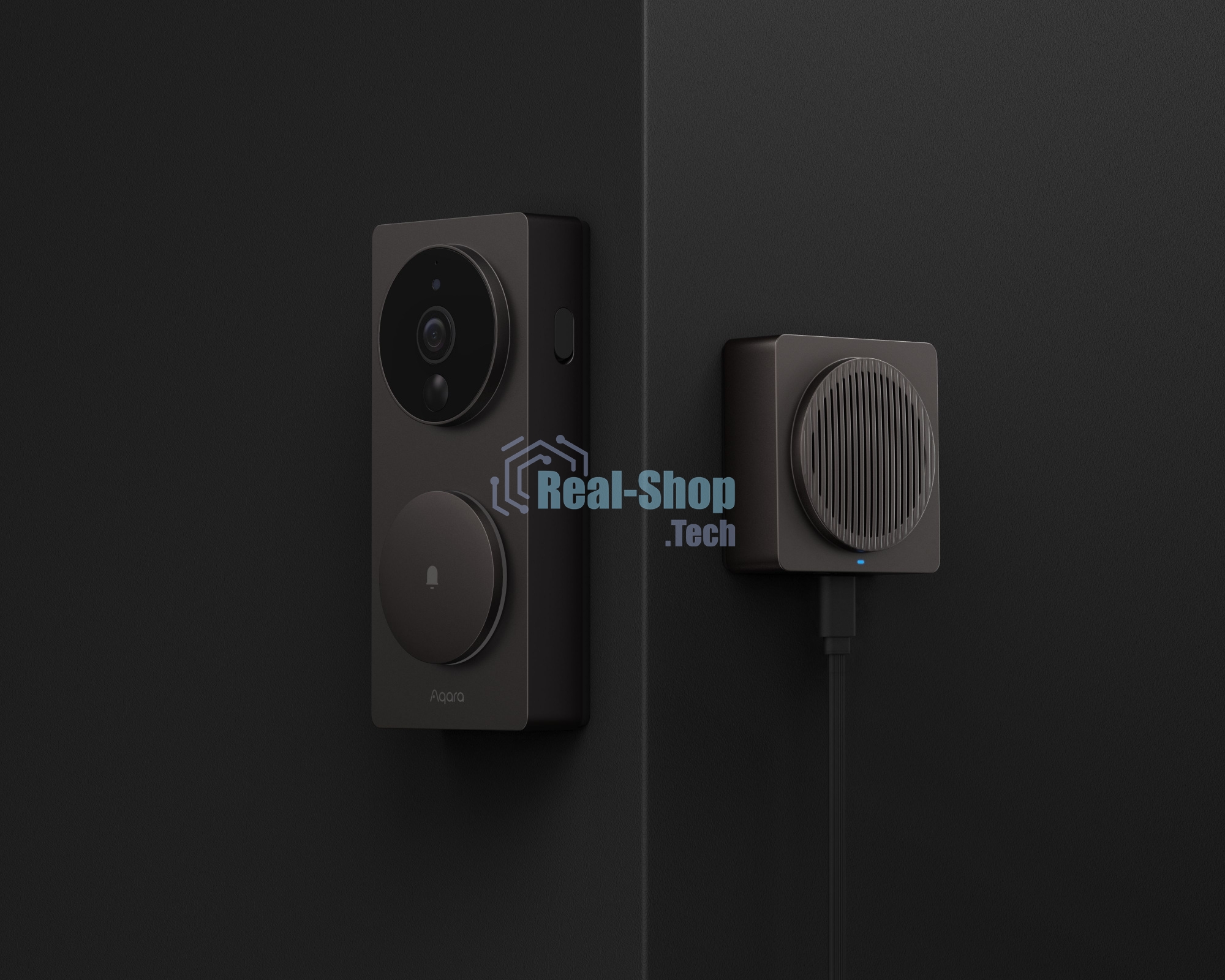 Видеодомофон Aqara Smart Video Doorbell G4, в составе комплекта модели SVD-KIT1 с повторителем Chime Repeater модели SVD-C04