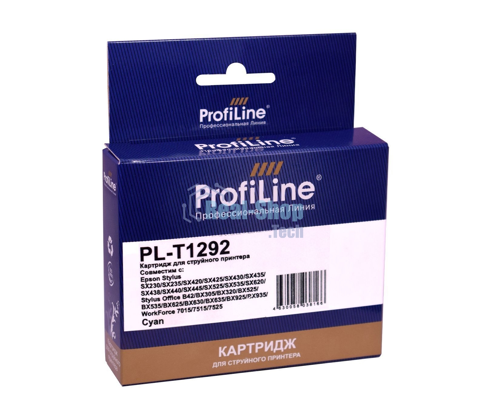 Картридж струйный ProfiLine PL-T1292 для принтеров Epson Stylus SX230/SX235/SX420/SX425/SX430/SX435/SX438/SX440/SX445/SX525/SX535/SX620/Stylus Office B42/BX305/BX320/BX525/BX535/BX625/BX630/BX635/BX925/BX935/WorkForce 7015/7515/7525 с чернилами Cyan